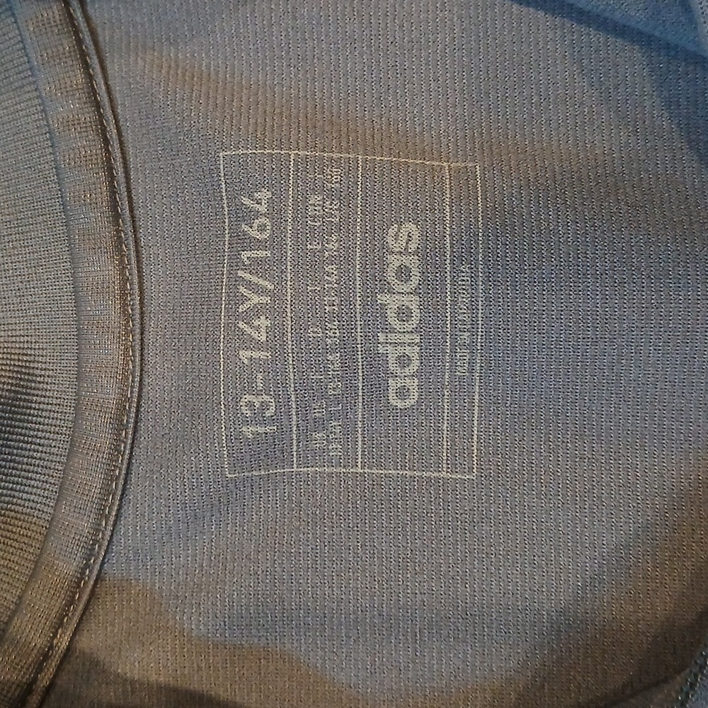 Adidas Condivo 21 Youth Sz L 13-14 Training Blue Gray 1/4 Zip Top Pullover Shirt - Picture 5 of 7